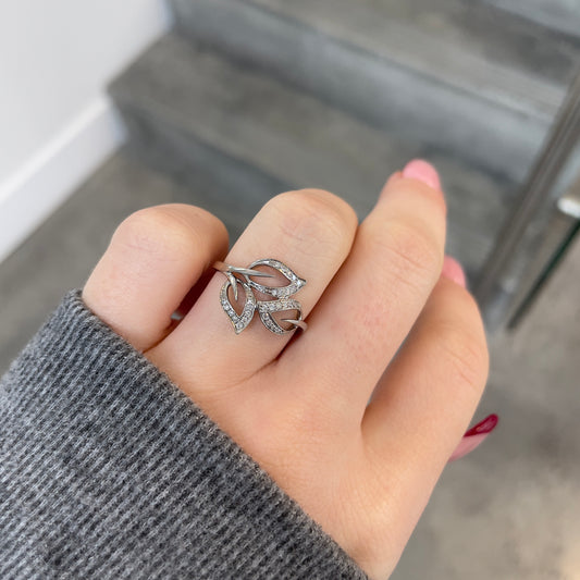 Diamond Leaf Ring
