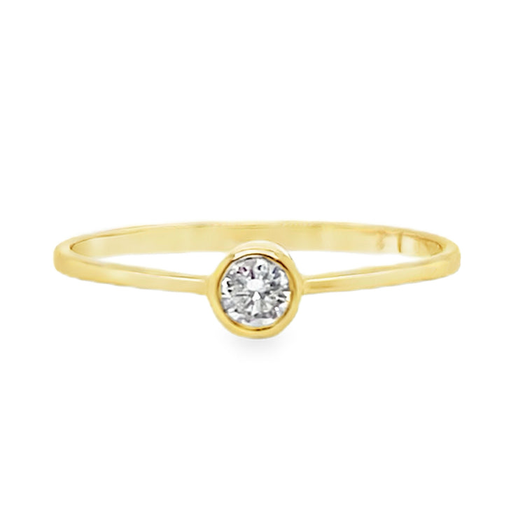 Dainty Bezel Set Solitaire Ring