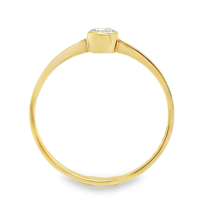 Dainty Bezel Set Solitaire Ring