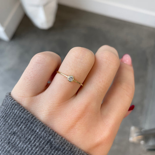 Dainty Bezel Set Solitaire Ring