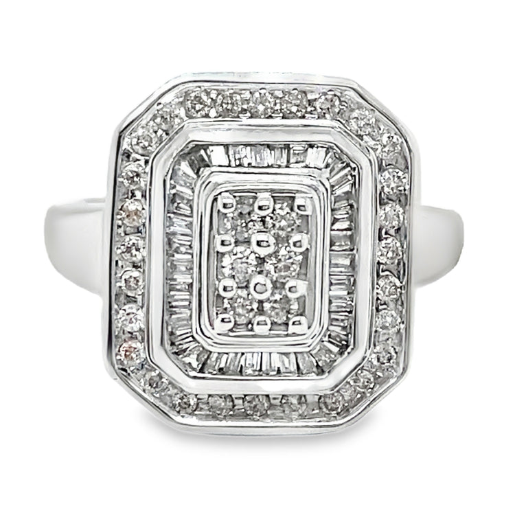 Rectangular Channel Layer Diamond Ring