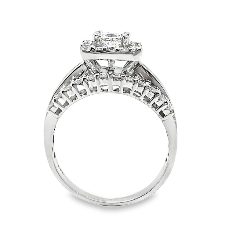 2.15TCW Wide Diamond Halo Ring