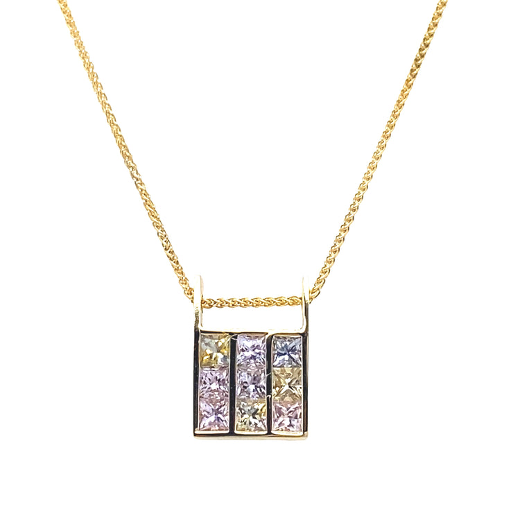 Subtle Rainbow Sapphire Necklace