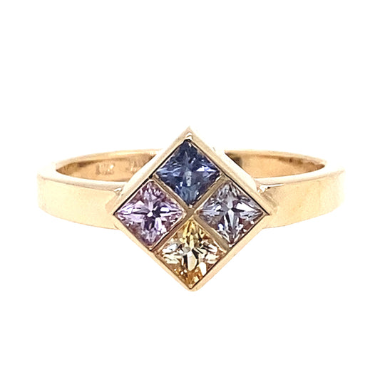 Subtle Rainbow Sapphire Ring