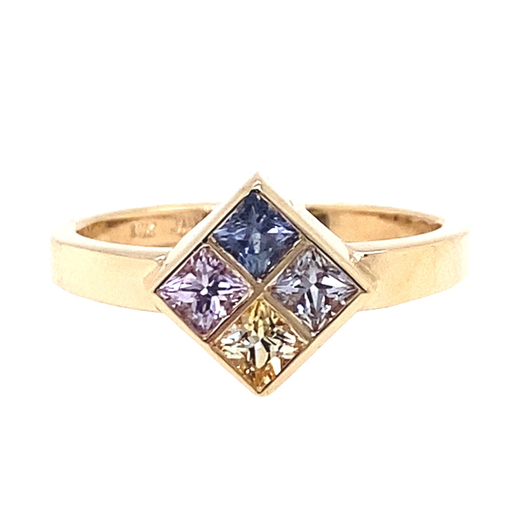 Subtle Rainbow Sapphire Ring