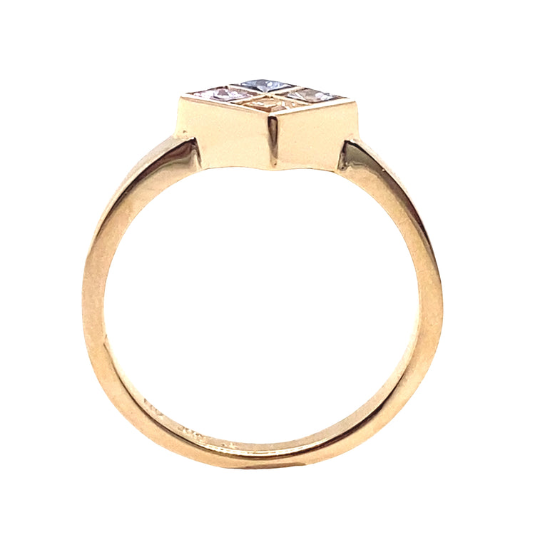 Subtle Rainbow Sapphire Ring