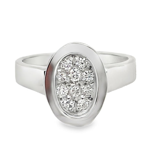 Oval Cluster Diamond Ring