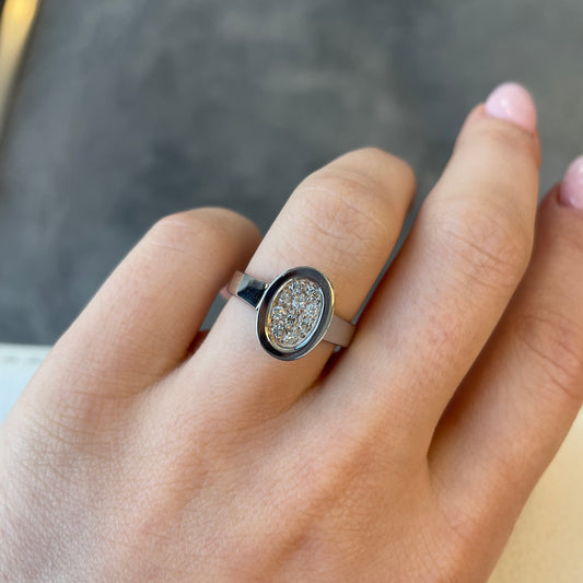 Oval Cluster Diamond Ring