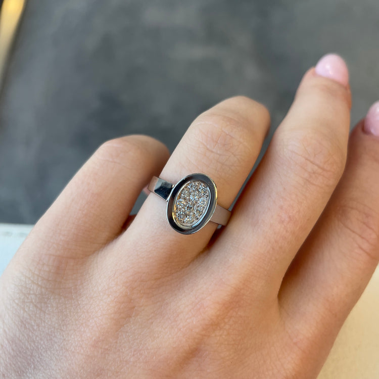 Oval Cluster Diamond Ring