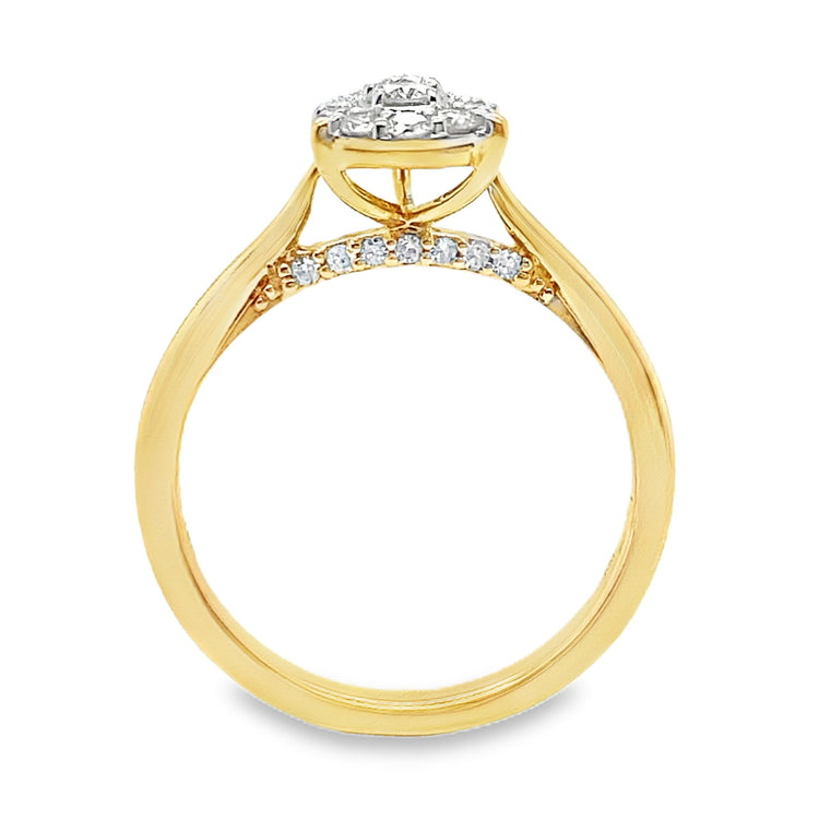 Pear Cluster Diamond Ring