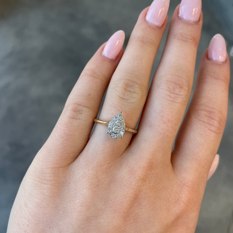 Pear Cluster Diamond Ring