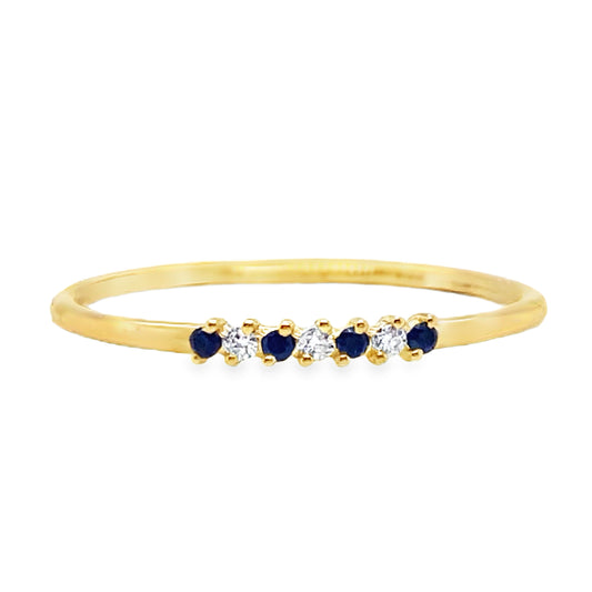 Dainty Sapphire & Diamond Band