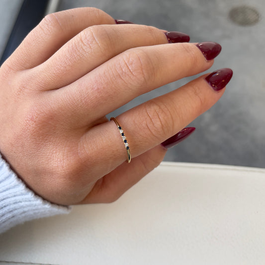Dainty Sapphire & Diamond Band