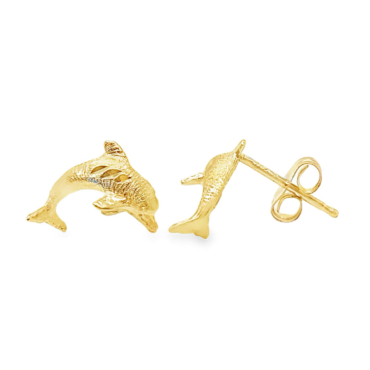 Diamond Cut Dolphin Studs