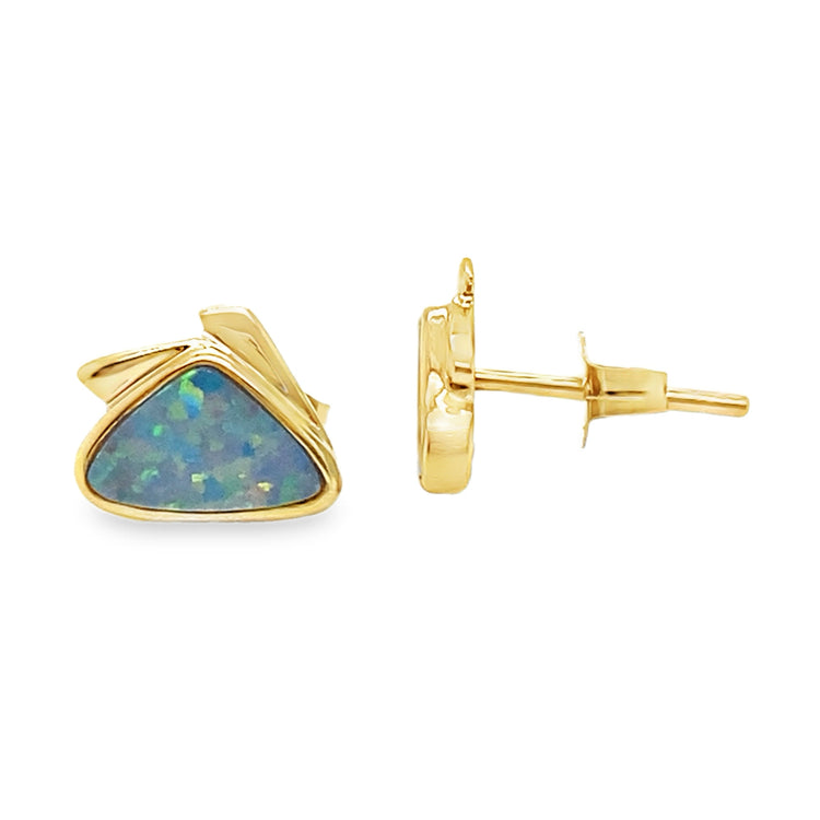 Triangular Opal Studs