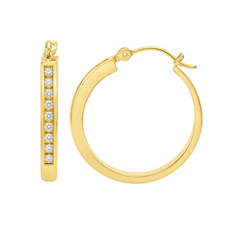 .25TCW Round Diamond Hoops