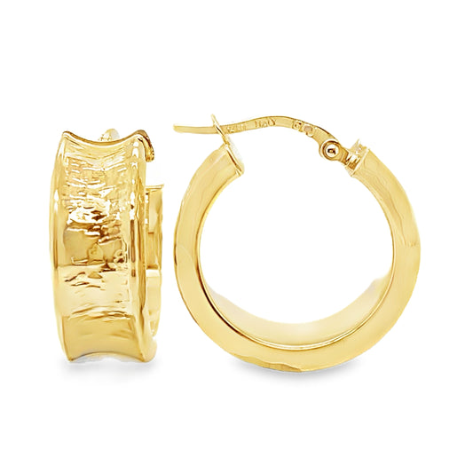 Textured Gold Hoop Earrings