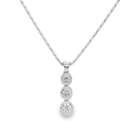 Canadian Diamond Three Stone Necklace