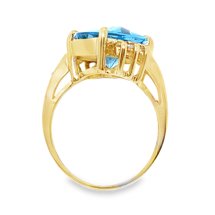 Fancy Cut Swiss Blue Topaz Ring