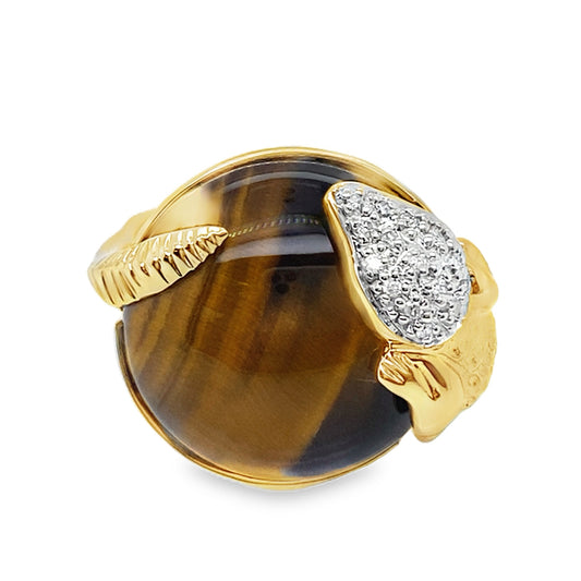 Gecko Diamond & Tiger's Eye Ring