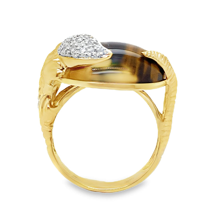 Gecko Diamond & Tiger's Eye Ring