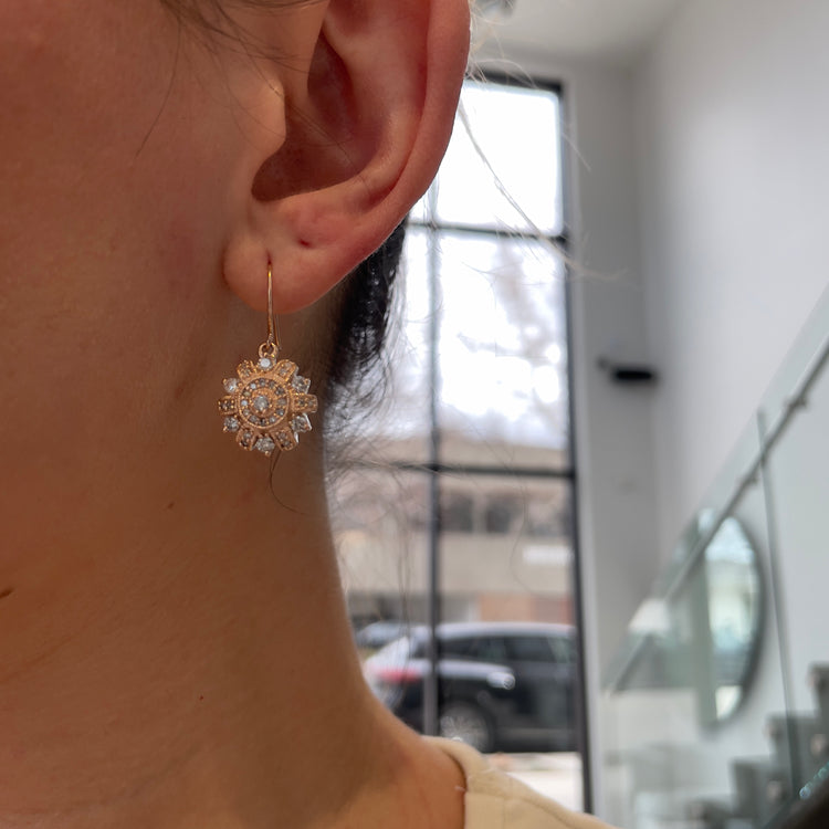 1.00TCW Rose Gold Diamond Drop Earrings