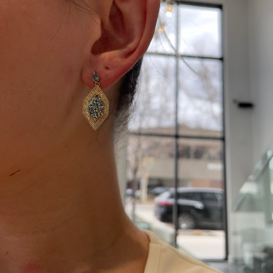 Tourmaline & Diamond Drop Earrings