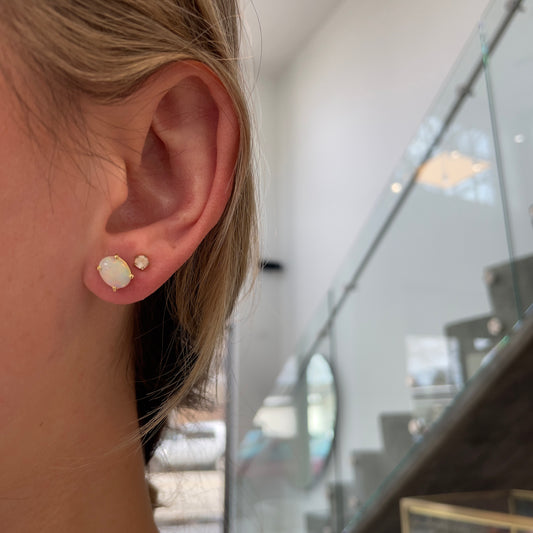 Oval Opal Gold Studs