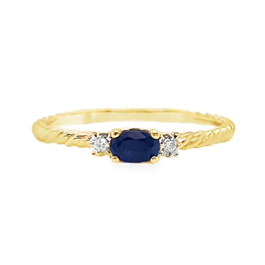 Oval Cut Sapphire & Diamond Ring