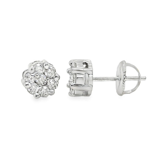 Flower Shaped Diamond Studs