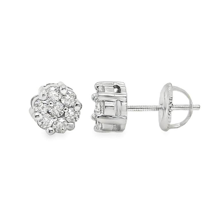 Flower Shaped Diamond Studs