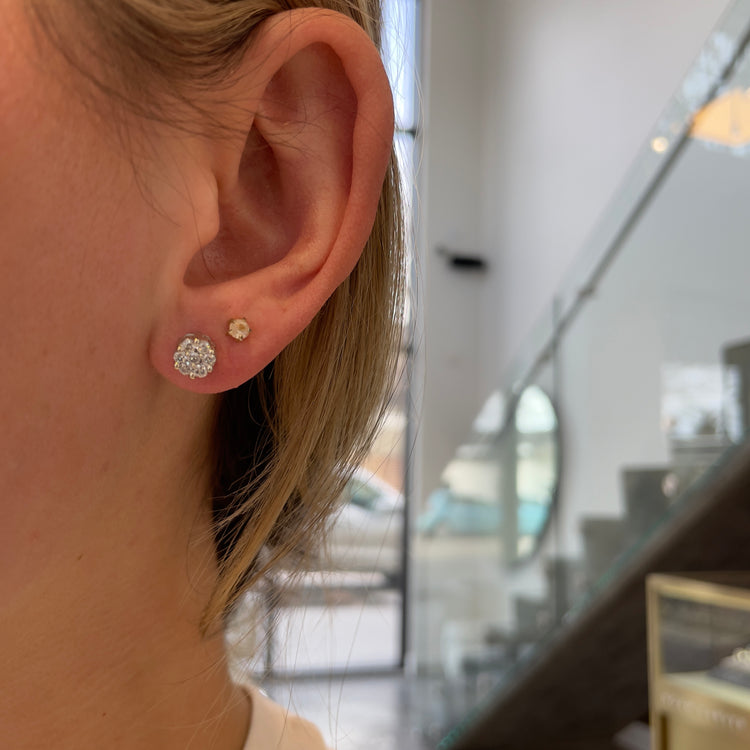 Flower Shaped Diamond Studs