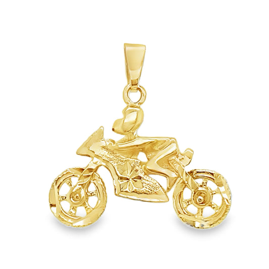 Diamond Cut Motorcycle Pendant