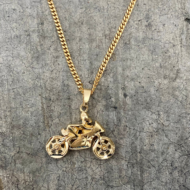 Diamond Cut Motorcycle Pendant