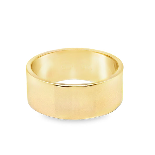7.7mm Wide Flat Gold Band