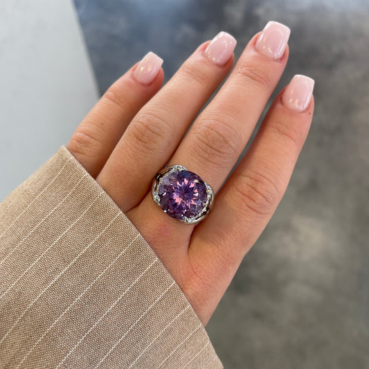 Amethyst & Diamond Ring