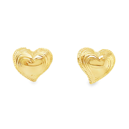 Milgrain Heart Studs