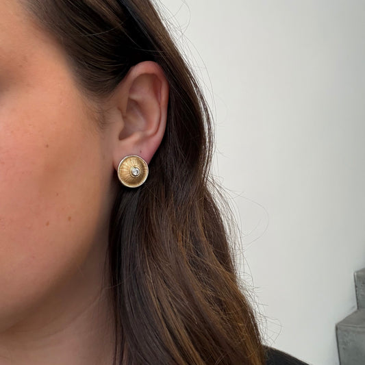 18K Diamond Circle Studs