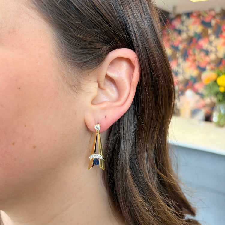 Diamond & Sapphire Earrings Jackets