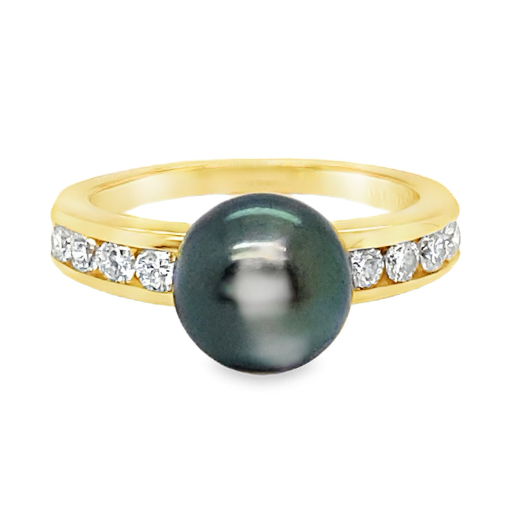 Tahitian Pearl & Diamond Ring