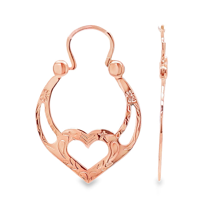 Vintage Inspired Heart Cut Out Earrings