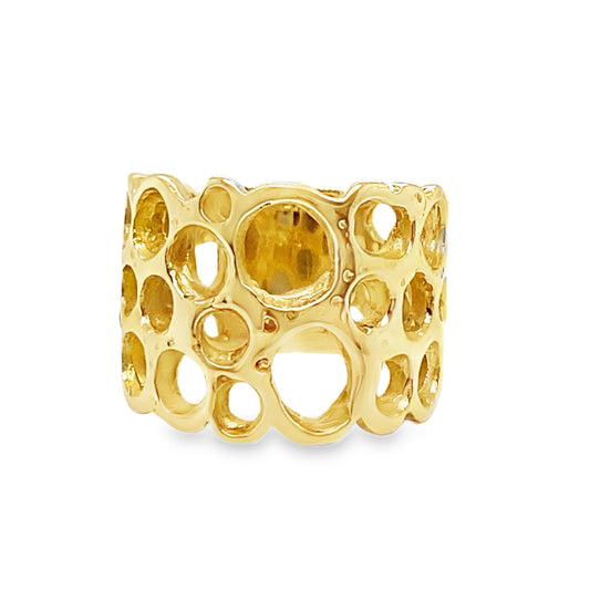 Wide Openwork Bubble Ring