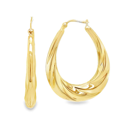 Hollow Textured Hoops