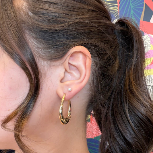 Hollow Textured Hoops