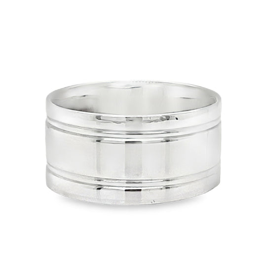 11mm Wide White Gold Band