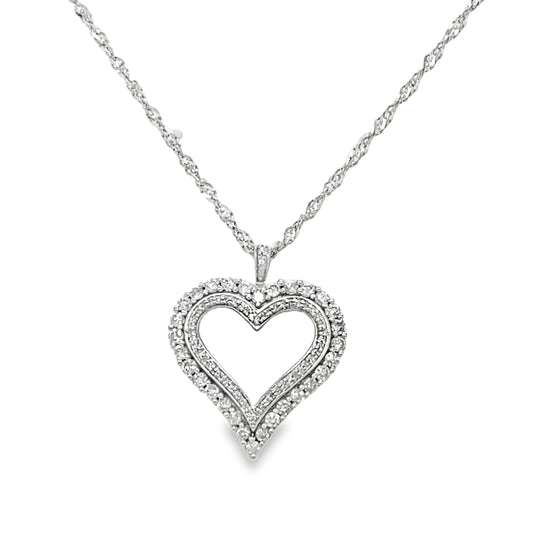 1.00TCW Heart Shaped Diamond Necklace