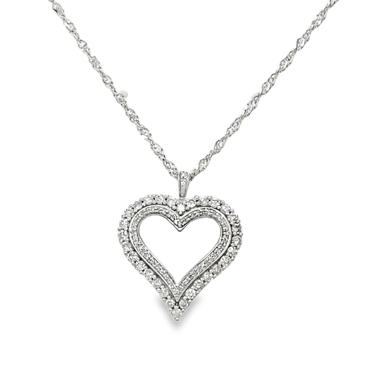 1.00TCW Heart Shaped Diamond Necklace