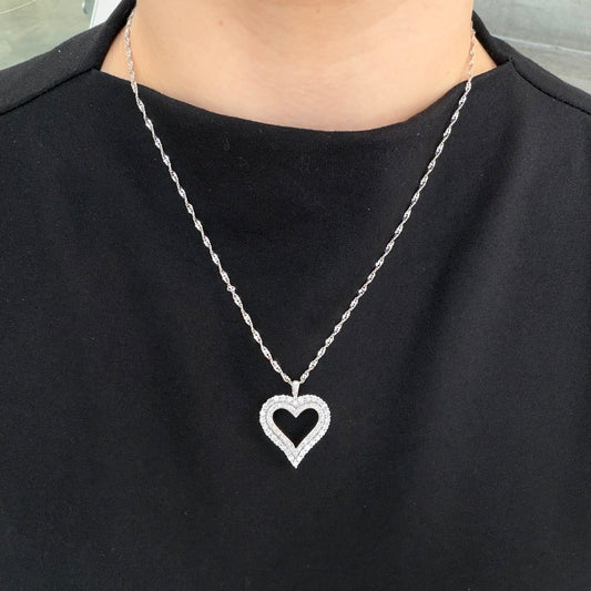 1.00TCW Heart Shaped Diamond Necklace