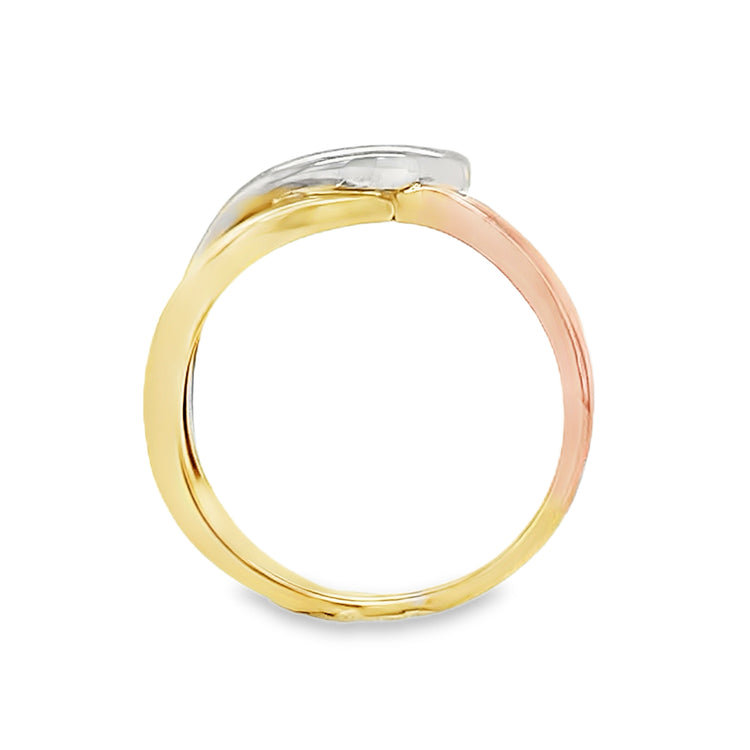 Tri Gold Intertwined Solitaire Ring