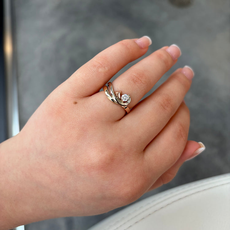 Tri Gold Intertwined Solitaire Ring